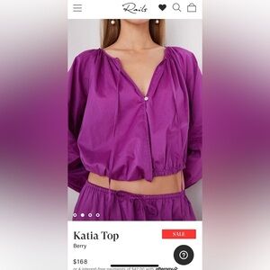 Rails “Katia” top in Berry. NWT